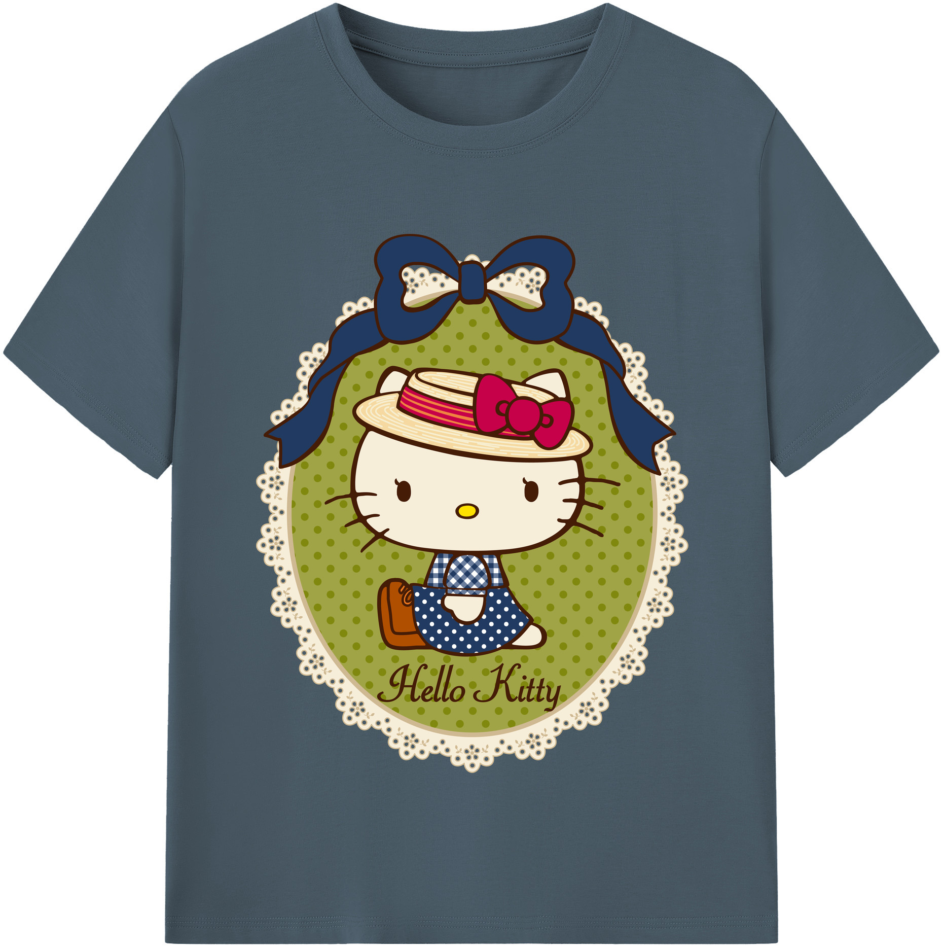 （画像用） Hello Kitty ハローキティ 綿100％半袖Tシャツ（フロントプリント）